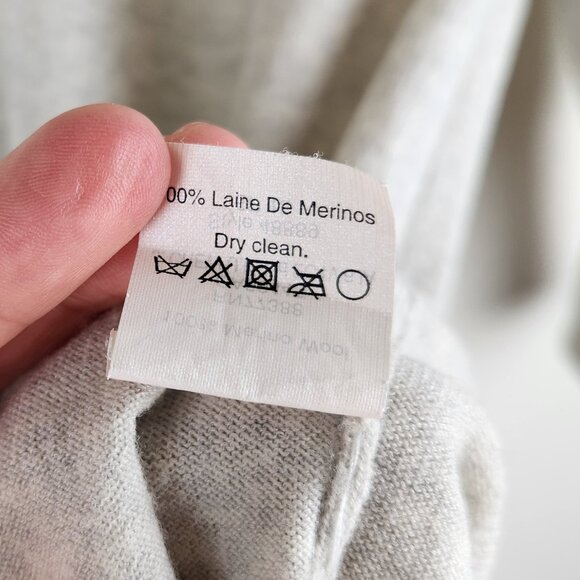 J. Crew 100% Merino Wool Lightweight V-Neck Sweater Heather Gray sz S Flawed - Picture 8 of 14